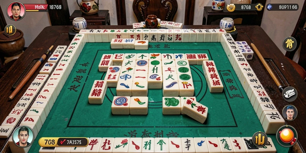 Screenshot gameplay Mahjong yang mengasyikkan dan penuh tantangan.