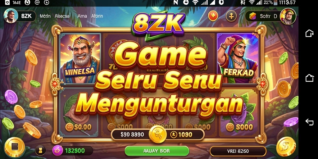 Tampilan gameplay menarik dari game Slot 8ZK dengan fitur bonus.