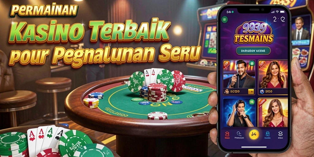 Tampilan permainan kasino yang mendebarkan di aplikasi 9939.