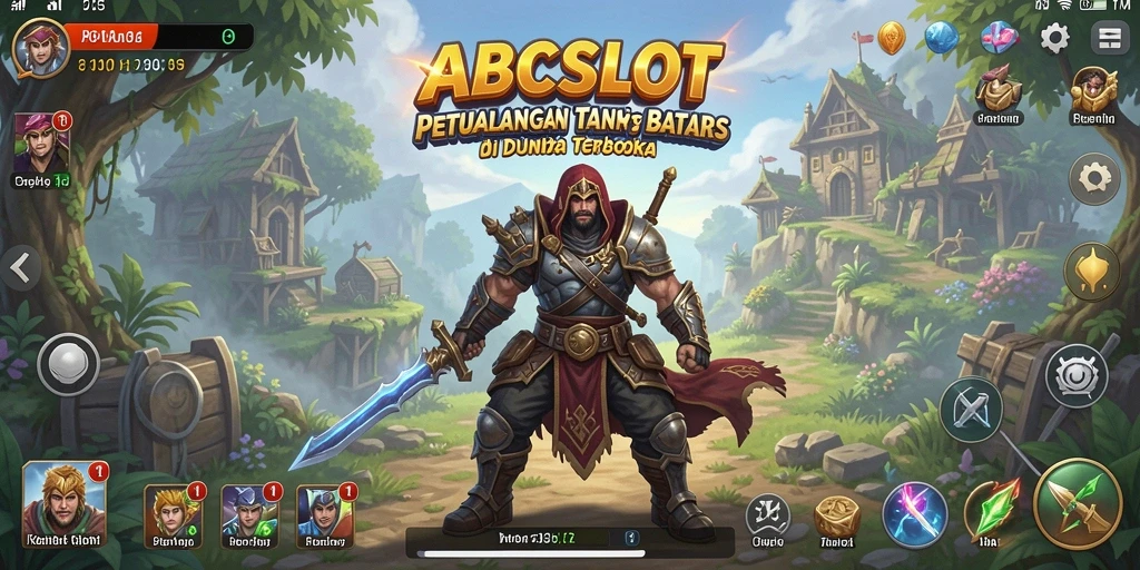 Screenshot gameplay ABCSLOT menampilkan petualangan di dunia terbuka yang luas.