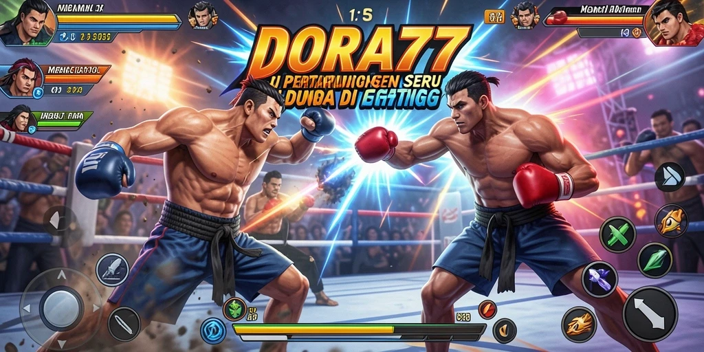 Screenshot DORA77 menampilkan aksi mendebarkan dalam pertarungan Fighting.