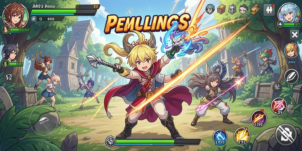 Tangkapan layar gameplay FA99 dengan aksi karakter anime yang seru.