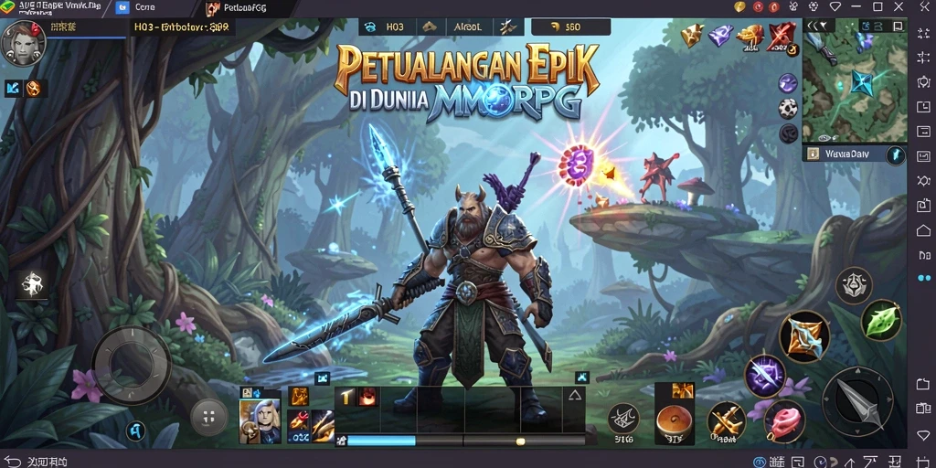 Screenshot gameplay H03 yang menampilkan petualangan seru di dunia MMORPG.