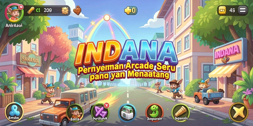 Tampak seru gameplay <strong>INDAAA</strong> dengan tantangan arcade yang mendebarkan.