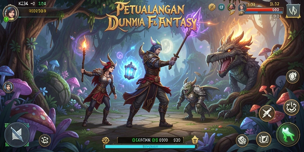 Tampilan gameplay K234 menampilkan petualangan seru di dunia fantasi.