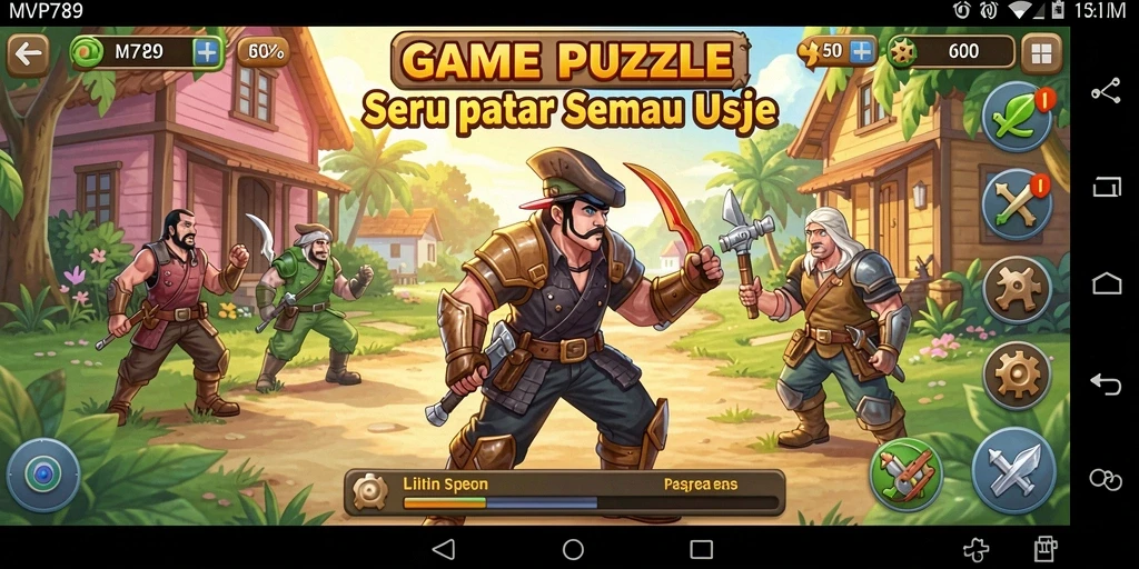Screenshot utama MVP789 menampilkan antarmuka permainan puzzle yang menarik.
