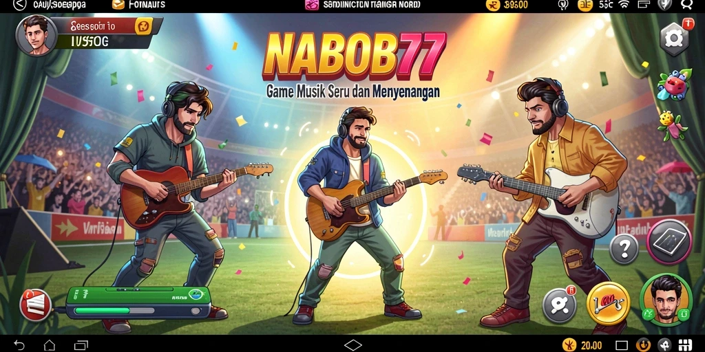 Tangkapan layar gameplay NABOB77 dengan aksi seru dalam permainan musik.