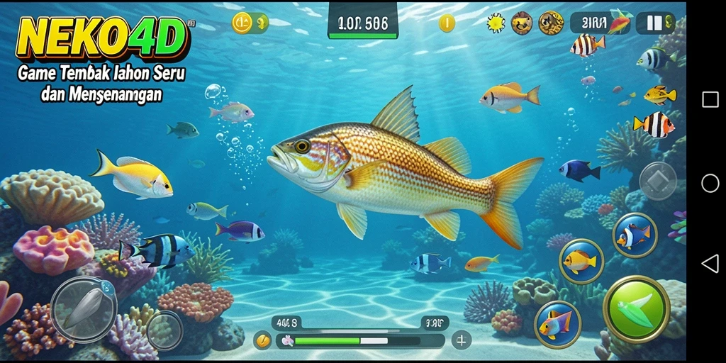 Gameplay seru saat menembak ikan di bawah laut.