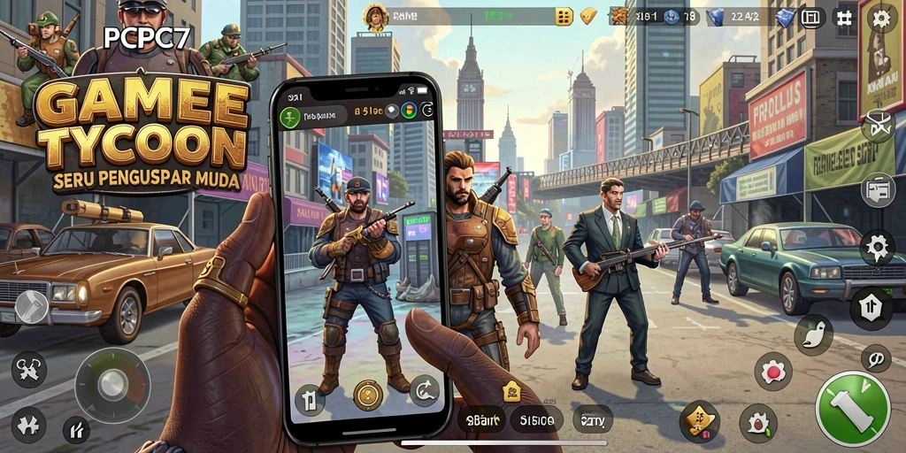 Tampilan dinamis khas PCPC7 dalam gameplay Tycoon.
