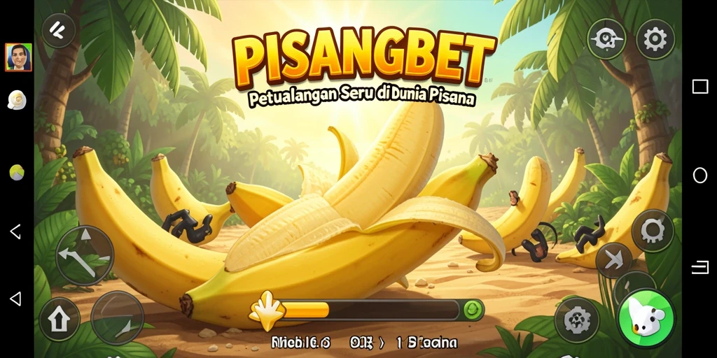 Screenshot permainan PISANGBET dengan berbagai karakter dan dunia pisang.