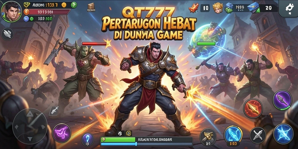 Tampilan gameplay menegangkan dengan karakter bertarung.