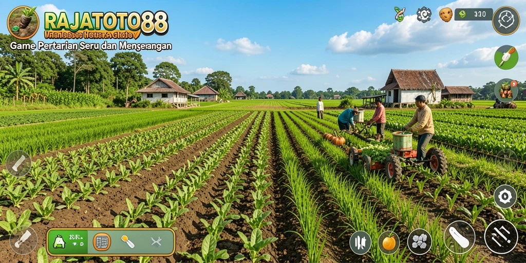 Gameplay seru RAJATOTO88 dengan berbagai tanaman dan hewan.