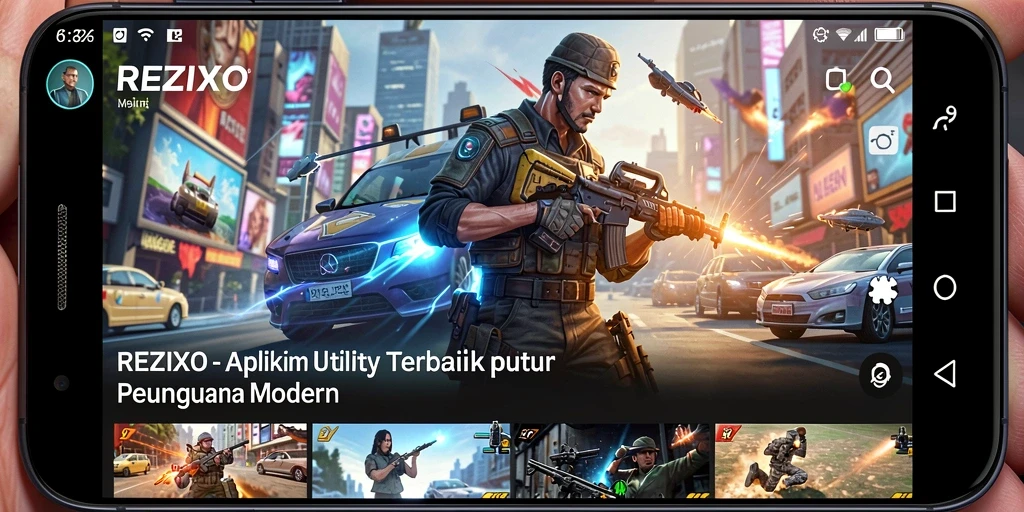 Tampilan utama aplikasi REZIXO dengan berbagai fitur Utility.