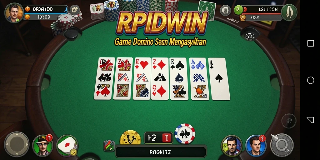 Tampilan utama RPIDWIN menampilkan permainan domino yang seru dan interaktif.