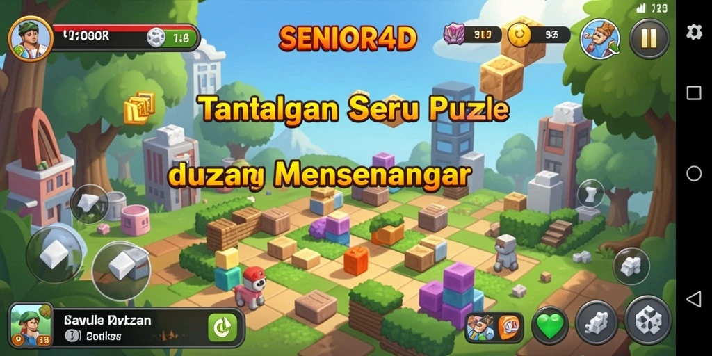 Screenshot gameplay SENIOR4D dengan tantangan puzzle yang menarik dan mendidik.