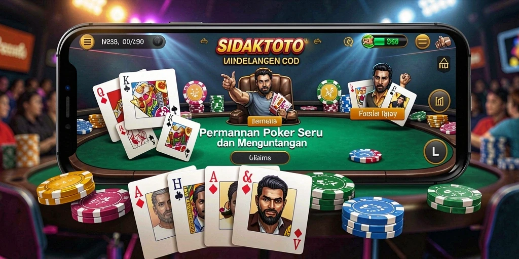 Tampilan gameplay menarik dari aplikasi poker SIDAKTOTO.