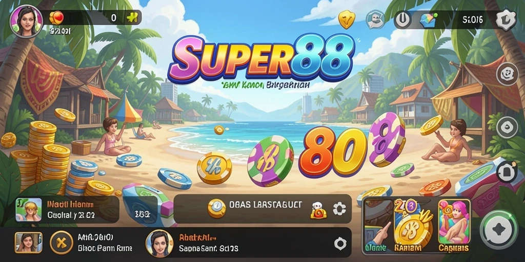 Tampilan gameplay SUPER88 yang menarik dan penuh warna