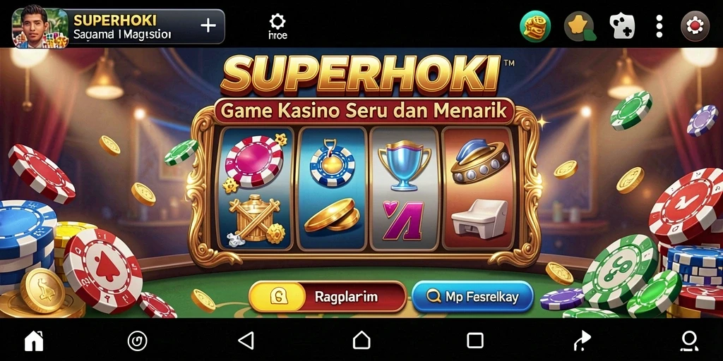 Tampilan gameplay menarik dari SUPERHOKI dengan berbagai pilihan permainan kasino.