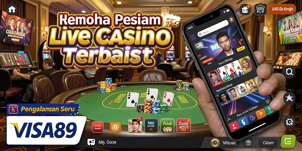 Tampilan gameplay Live Casino yang menegangkan dan menarik di VISA89.